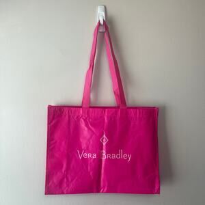 Vera Bradley Reusable Plastic Tote Shopping Bag Hot Pink